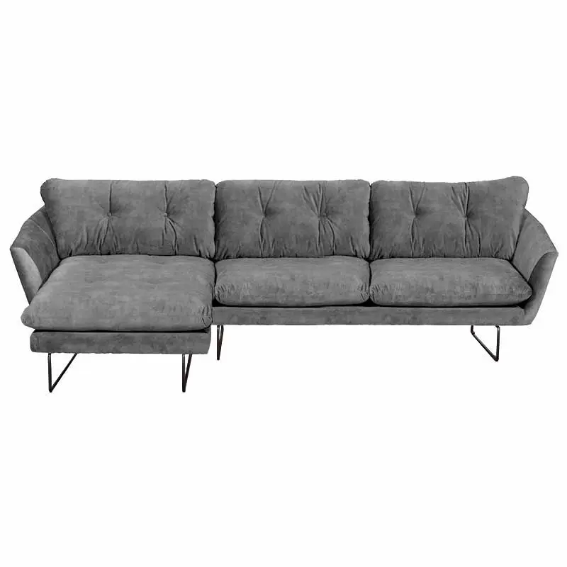 Hoekbank - Kuddar - links - velours Adore grijs 180 Favoriet