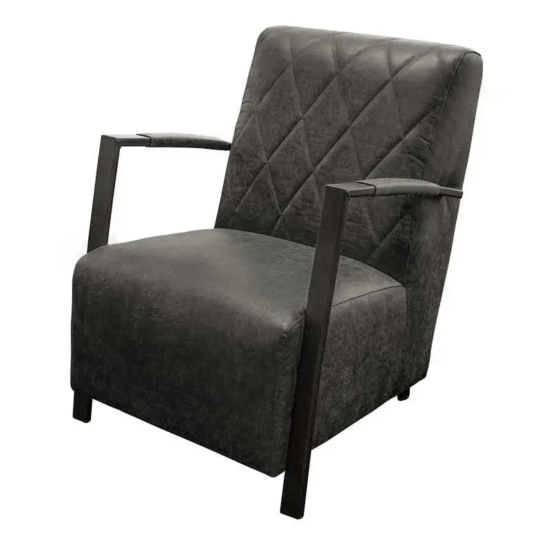 Fauteuil - Isabella - lederlook Missouri antraciet 09 Populair
