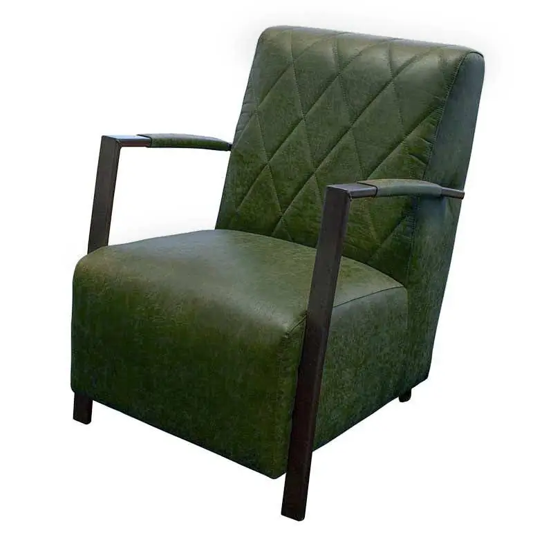 Fauteuil - Isabella - Lederlook Missouri groen 10 Laatste Kans