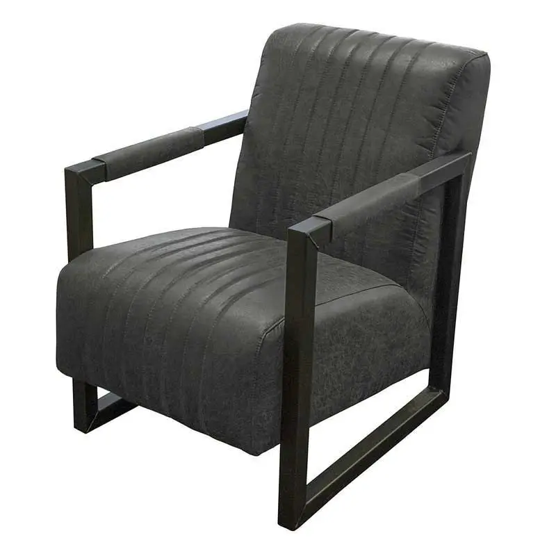 Fauteuil - Capri - lederlook Missouri antraciet 09 Weekendaanbieding
