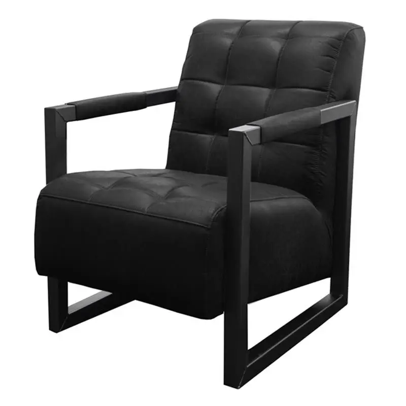 Betaalbaar Fauteuil - Salina - leer Colorado antraciet 01