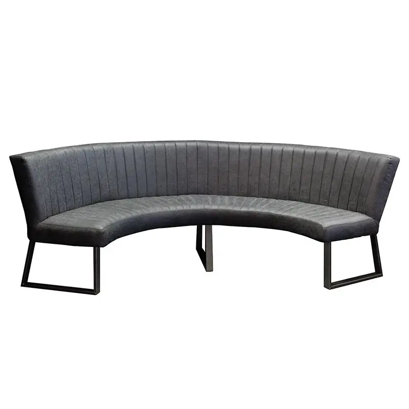 Actieprijs Eetkamerbank - Hengelo - lederlook Missouri antraciet 09 - geschikt voor tafel 130 cm