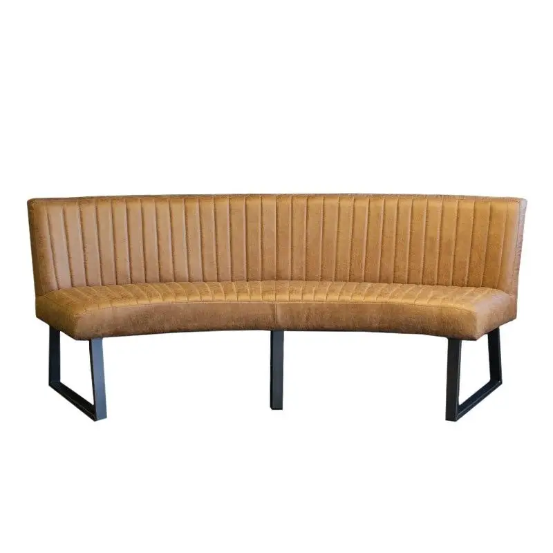 Eetkamerbank - Hengelo - lederlook Missouri cognac 03 - geschikt voor ovale tafel 200 cm Veilige Betaling