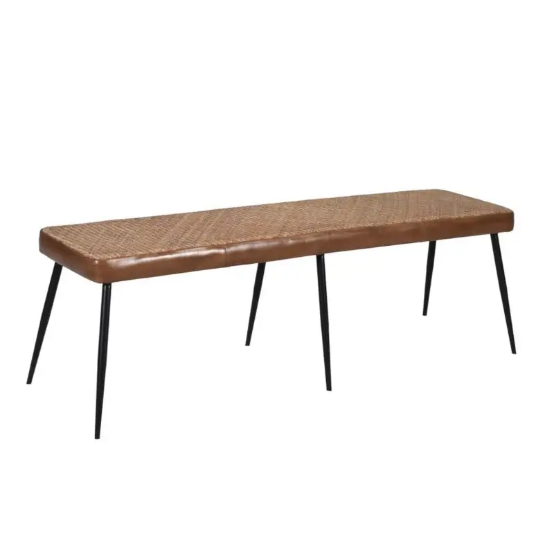 Eetkamerbank - Denver - leer cognac - 160 cm breed Direct Verzonden