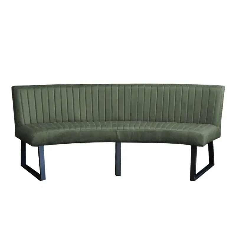 Koopje Eetkamerbank - Hengelo - lederlook Missouri groen 10 - geschikt voor ovale tafel 200 cm