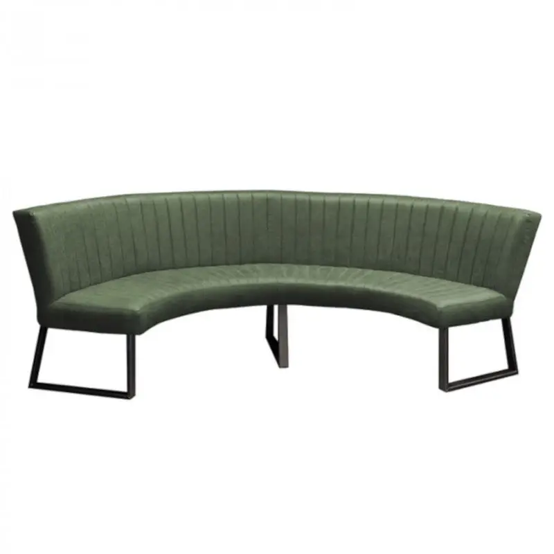 Betaalbaar Eetkamerbank - Hengelo - lederlook Missouri groen 10 - geschikt voor tafel 130 cm