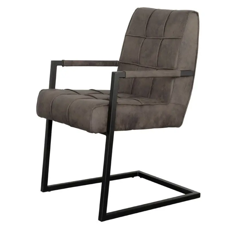 Weekendaanbieding Eetkamerstoel - Jupiter - stof Cowboy retro lederlook antraciet