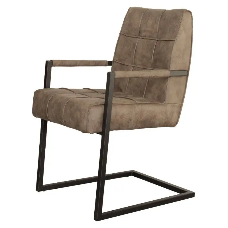 Eetkamerstoel - Jupiter - stof Cowboy retro lederlook taupe Direct Verzonden