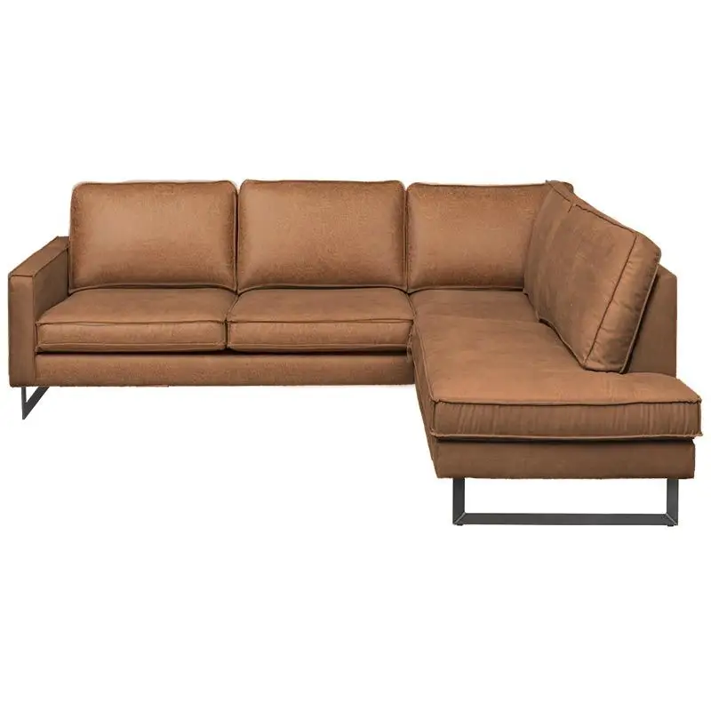 Hoekbank - Stuart - rechts - Lederlook Missouri cognac 03 Direct Beschikbaar