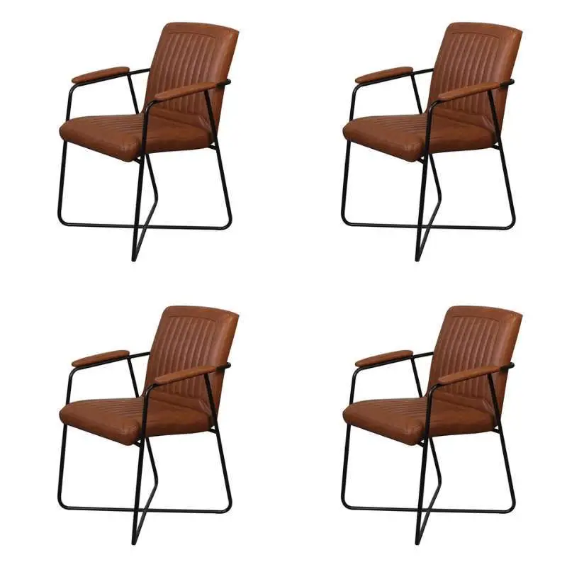 Laatste Kans Eetkamerstoel - Henry - leer Vintage cognac (4 stuks)