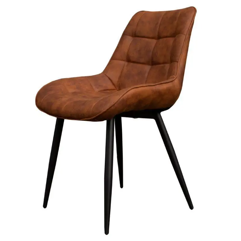 Rechtstreeks Van De Fabrikant Eetkamerstoel - Loena - stof Cowboy retro lederlook cognac