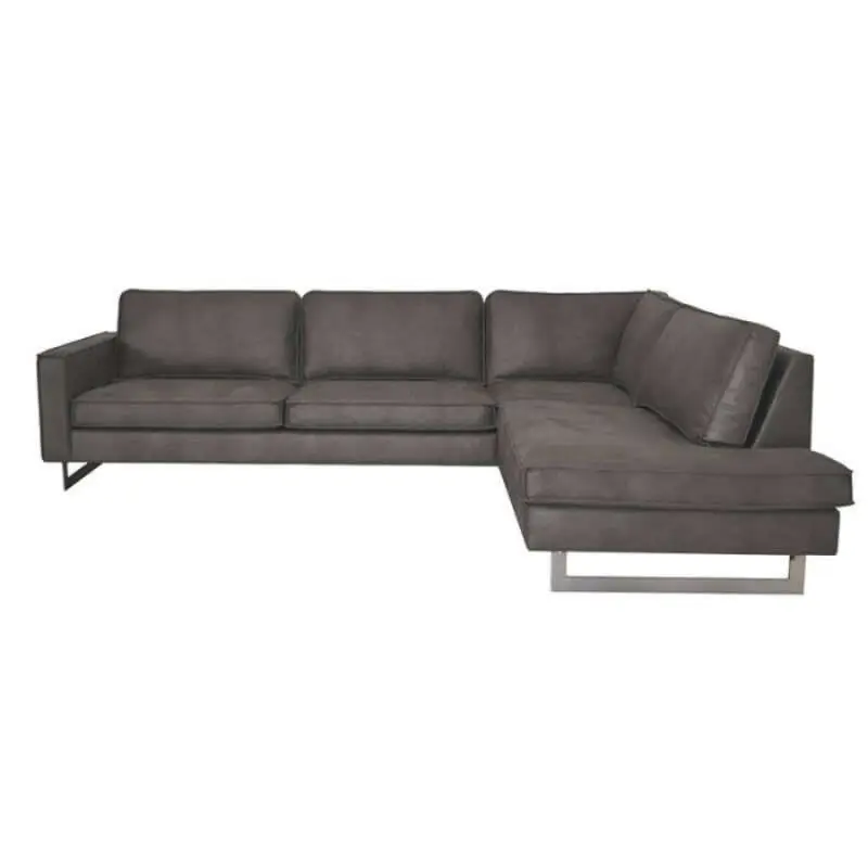 Hoekbank - Riverdance - leer Colorado - rechts - grijs 02 Shop Nu