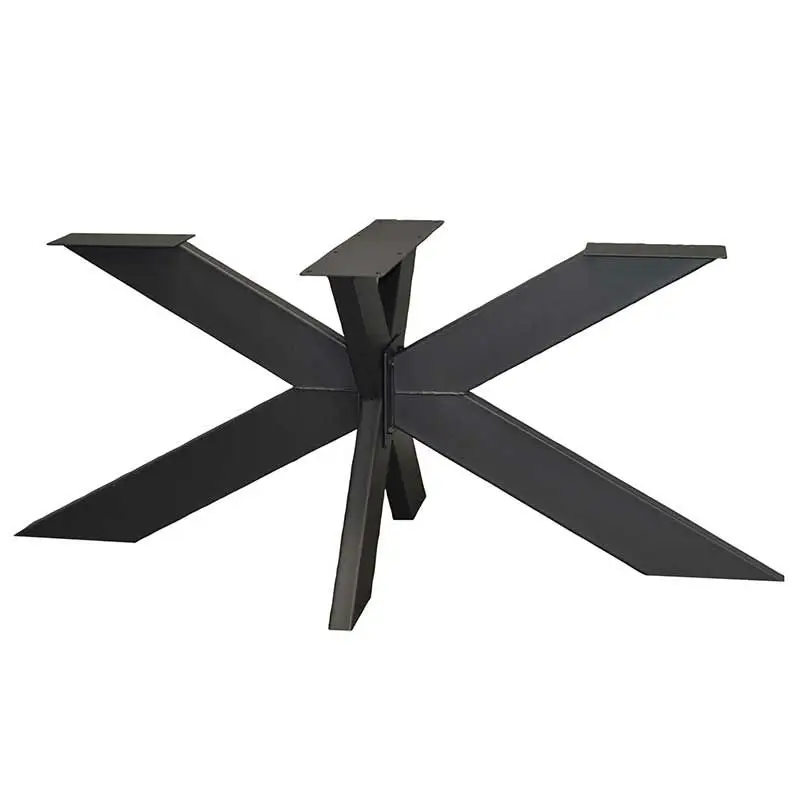 Must-Have Industrieel onderstel 3D kruis poot - Zwart metaal - 140 x 90 cm