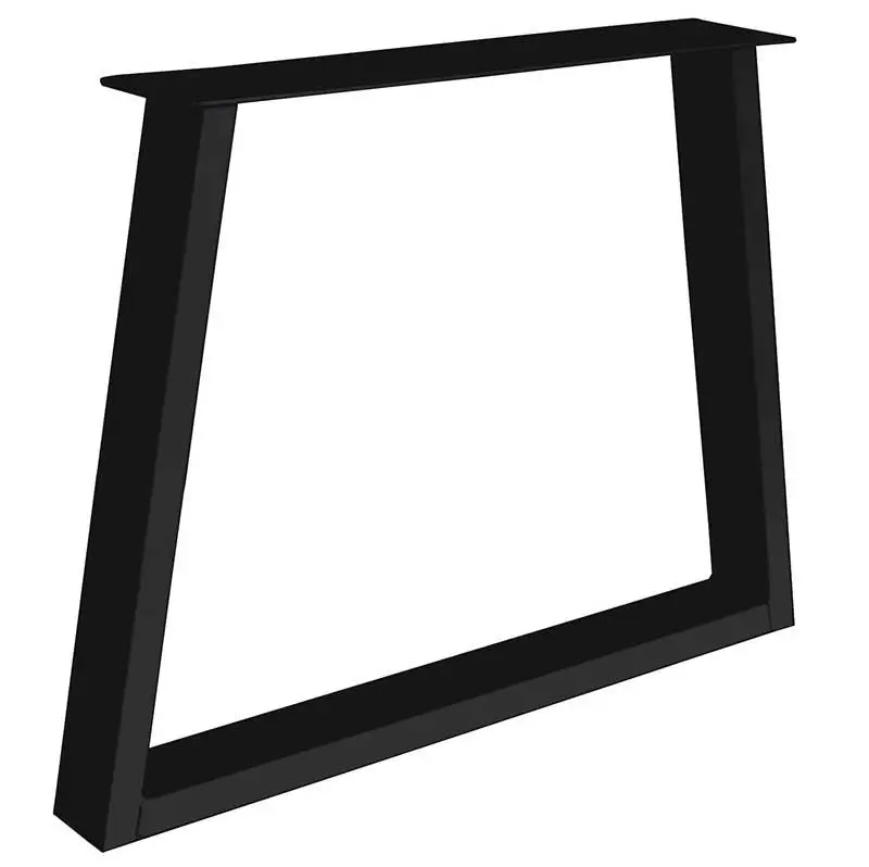 Industrieel onderstel Trapezium poot - Zwart metaal - 78 x 72 cm (2 stuks) Shop Nu