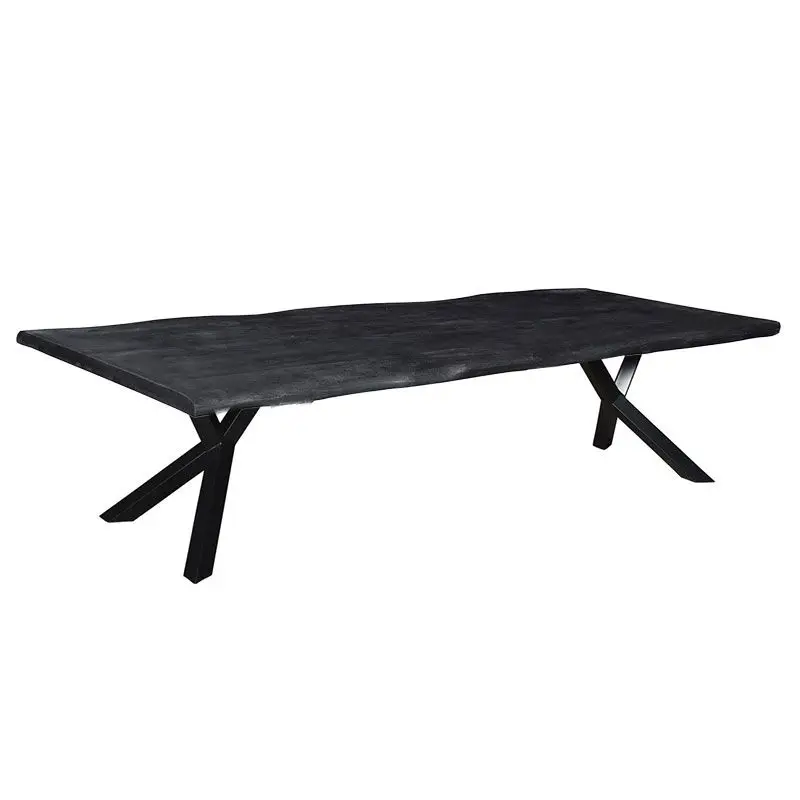 Boomstamtafelblad massief Mango zwart - 260 x 100 cm - Bladdikte 4,0 cm Koop Vandaag