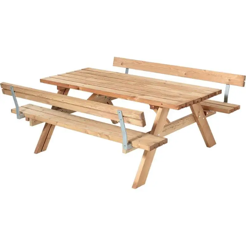 Lage Prijs Picknicktafel Thermowood - Opklapbare zitting en rugleuning - 155 x 177 x 71 cm