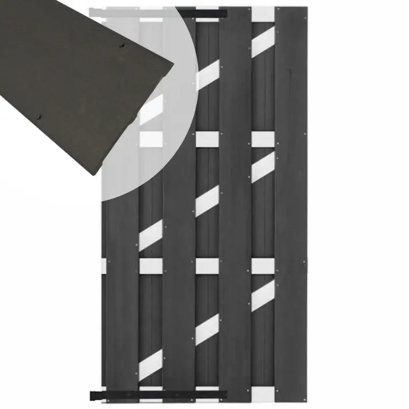 Tuindeur composiet Bari antraciet met blank aluminium frame incl. beslag (100 x 180 cm) Koop Online
