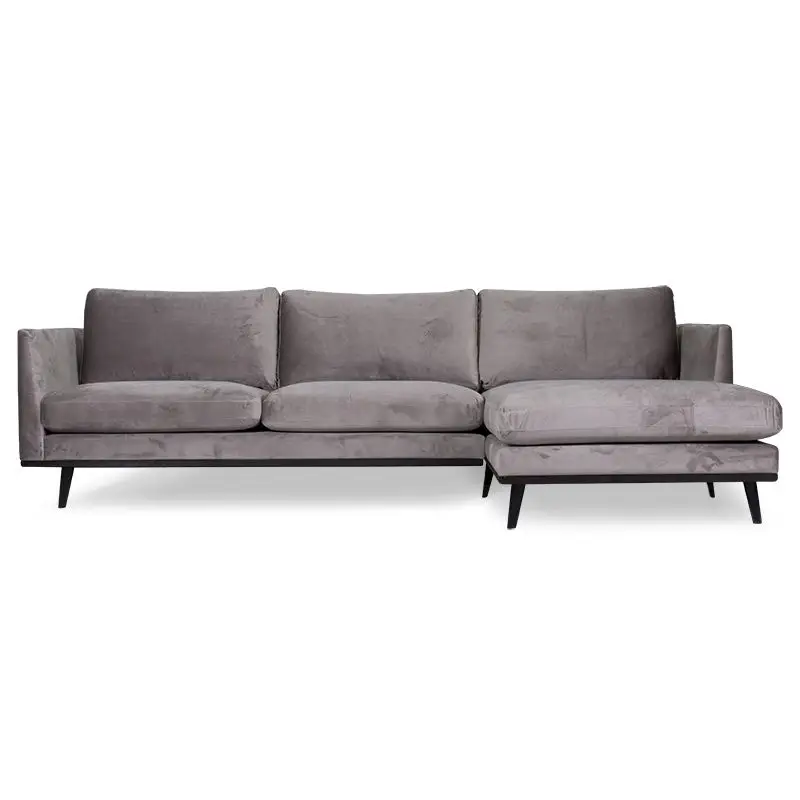 Hoge Kwaliteit Loungebank Odissi chaise longue rechts - velours Brunei taupe 04 - 2,58 x 1,60 mtr breed