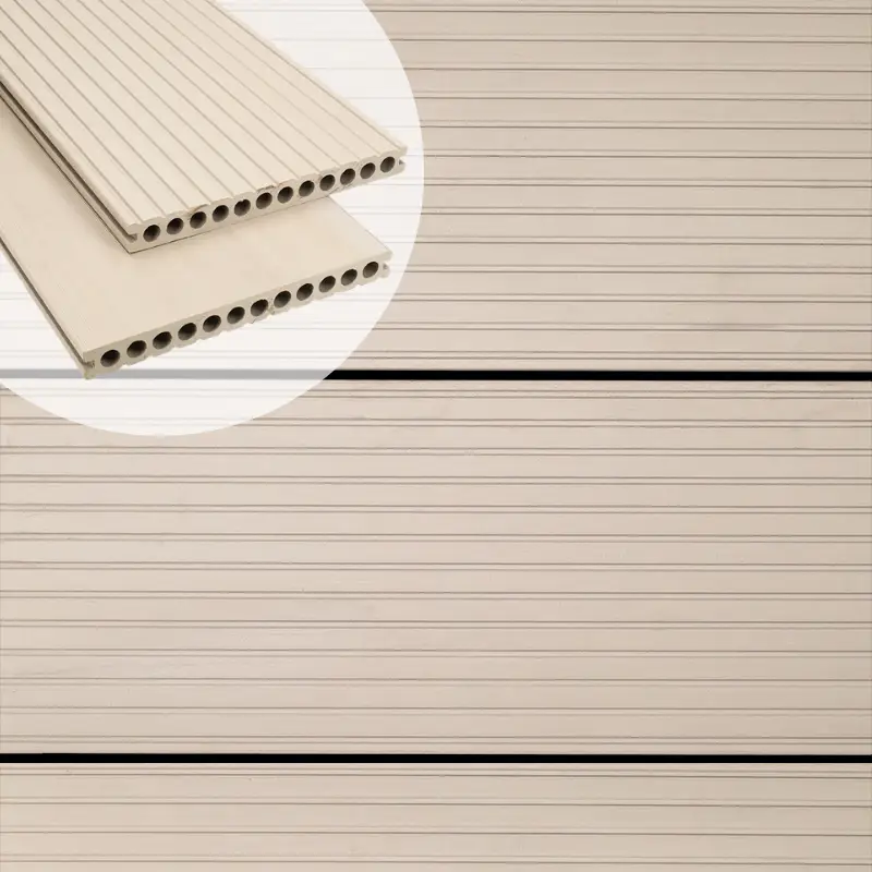 Flitsaanbieding Vlonderplank composiet semi massief 2,5 x 25 cm - XWB Riviera vlak en grove ribbel