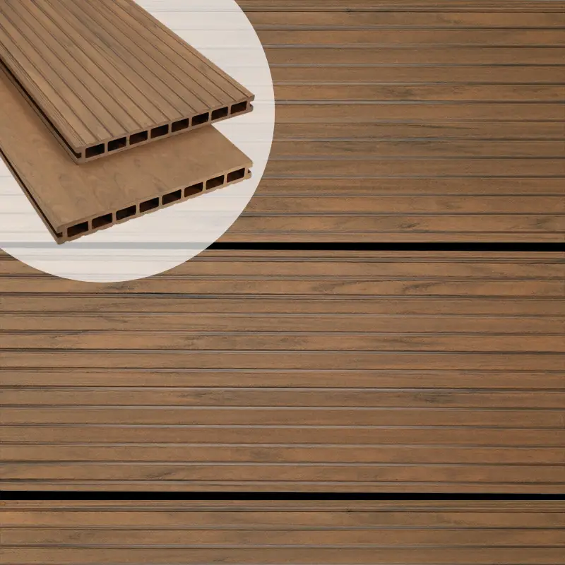 Beperkt Aanbod Vlonderplank composiet 2,5 x 25 cm - XWB Bicolor Douala vlak en grove ribbel