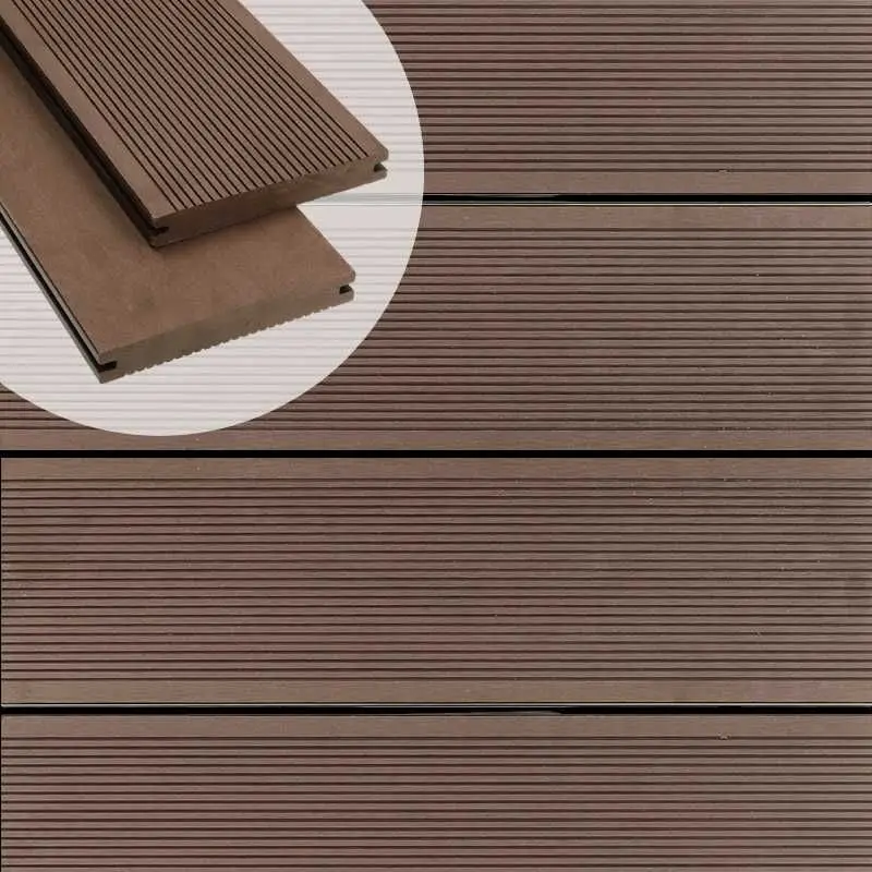 Premium Vlonderplank composiet massief 1,9 x 14 cm donker bruin grove ribbel/ vlak (4 mtr)