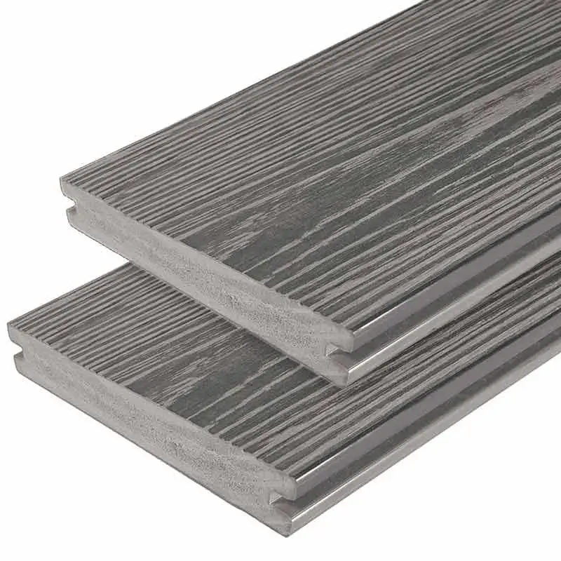 Vlonderplank composiet massief 2,4 x 19 cm driftwood grey schorsmotief (5 mtr) Gereduceerde Prijs