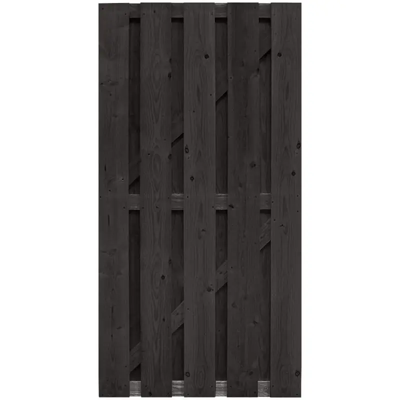 Tuindeur vuren Finch recht RVS zwart geverfd (90 x 180 cm) gezaagd schermdikte 4,5 cm Hete Deal