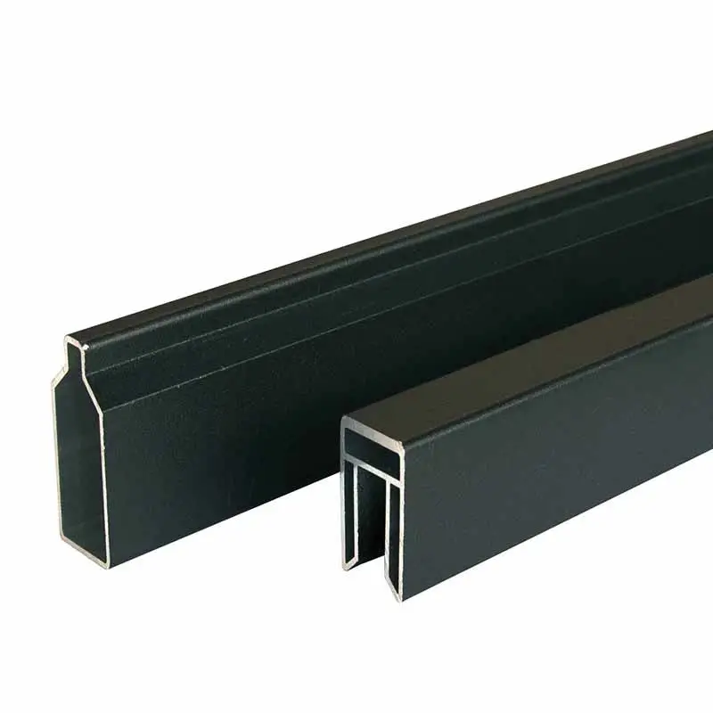 Onder- en bovenregel aluminium - Modular - Rhombus zwart gepoedercoat - 2 x 4,1 x 180 cm Uitverkoop