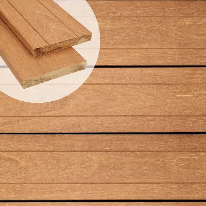 Vlonderplank hardhout Bankirai 2,8 x 19 cm (4,30 mtr) groef/vlak Direct Beschikbaar