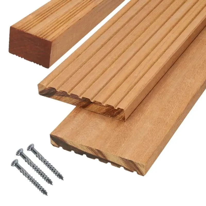 Vlonderplank totaalpakket hardhout Bankirai 2,1 x 14,5 cm (3,35 mtr) groef/vlak Flitsaanbieding