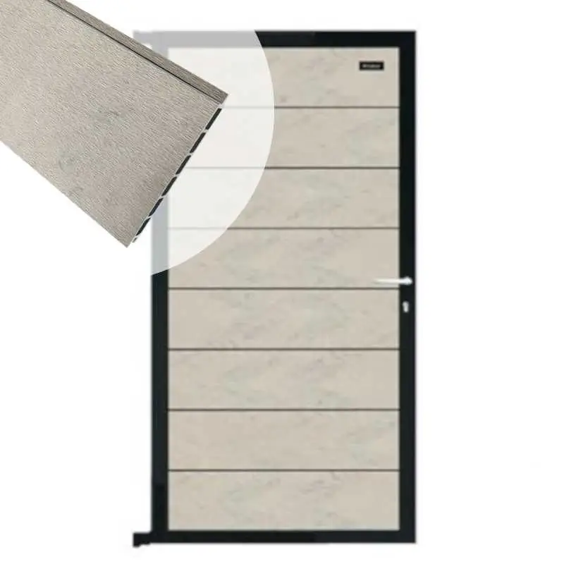 Tuindeur composiet Modular bicolor betongrijs met antraciet alu frame compleet (90 x 180 cm) Lage Kosten