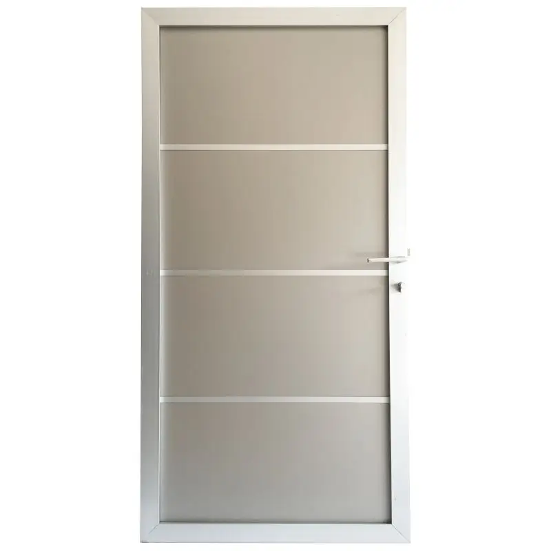 Veilige Betaling Tuindeur aluminium composiet Zilvergrijs met blank aluminium frame compleet (90 x 180 cm)