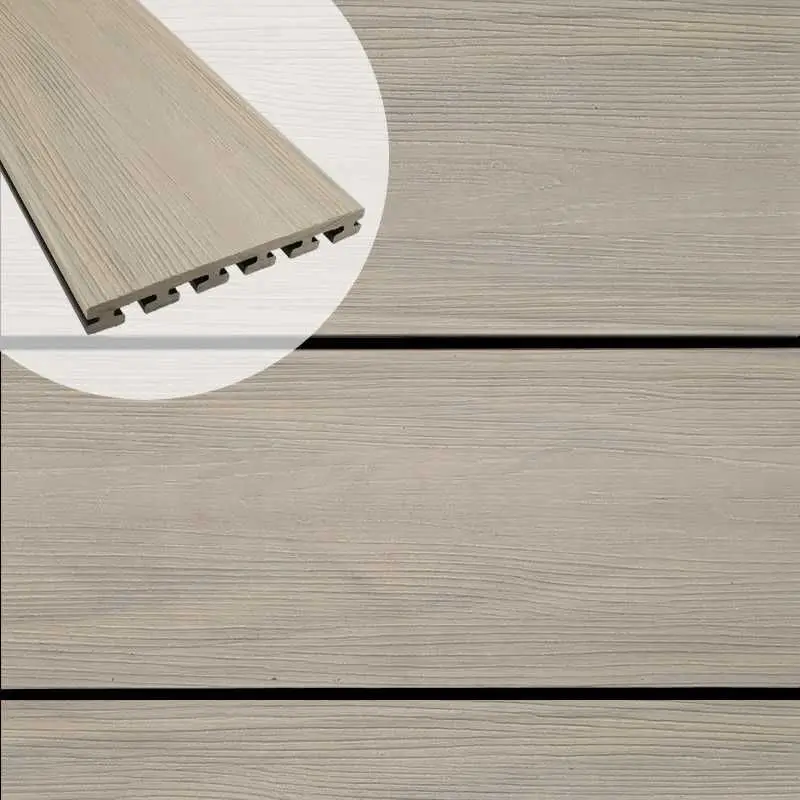 Vlonderplank composiet semi massief 2,5 x 21 cm Ibiza (grijs) vlak/schorsmotief Direct Verzonden