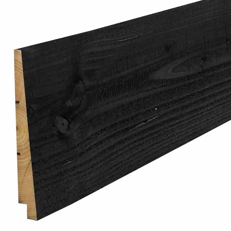 Zweeds rabat naaldhout rondom zwart gespoten 1,2-2,5 x 19,5 cm Voordeelprijs