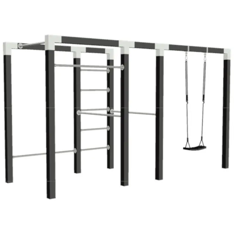Outdoor fitnesstoestel zwart hout - model 3 Lage Kosten