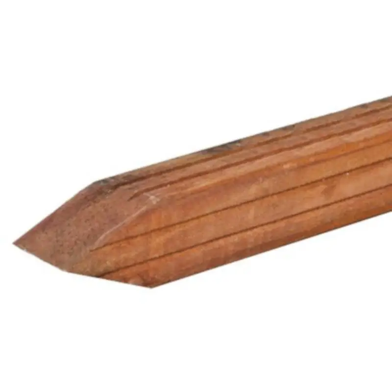 Paal hardhout Cupiuba 6,5 x 6,5 cm (300 cm) gepunt geschaafd v-groef Seizoensaanbieding
