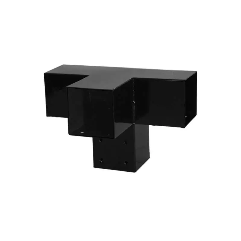Cubic 4 weg koppelstuk zwart tbv paal 9 x 9 cm Tijdelijk Beschikbaar