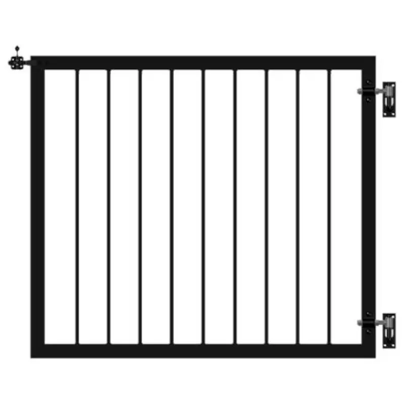 Tuinpoort met stalen spijlen zwart 100 x 85 cm Seizoensaanbieding