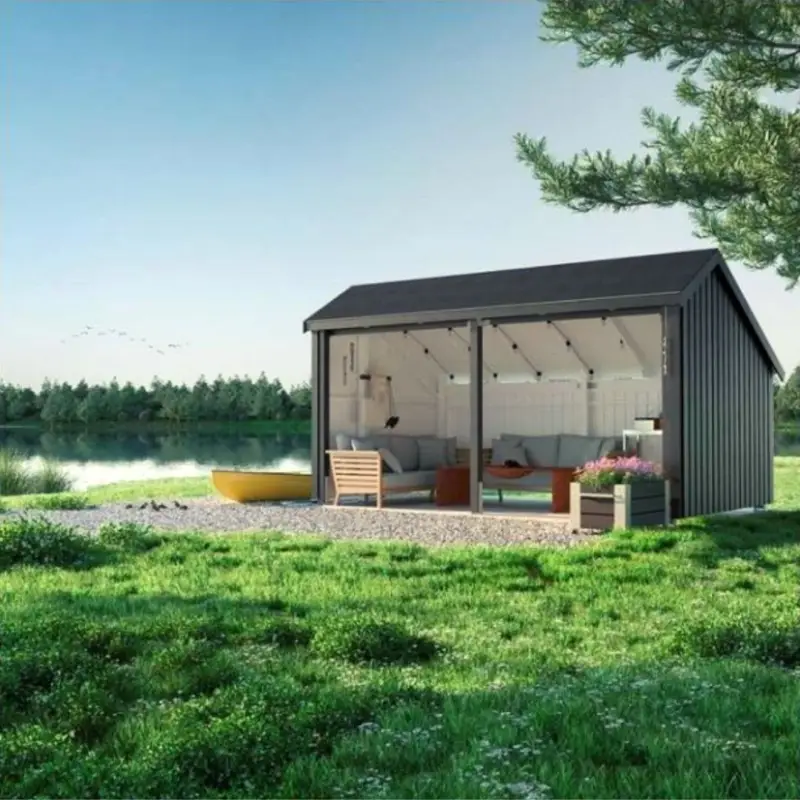 Multi tuinhuis open 10,5 m2 onbehandeld compleet 248 x 432 x 250 cm - Type C Beste Prijs
