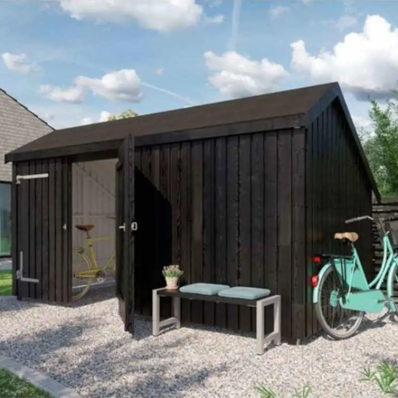 Multi tuinhuis met dubbele deur/ dicht 10,5 m2 onbehandeld compleet 248 x 432 x 250 cm - Type C Lage Prijs