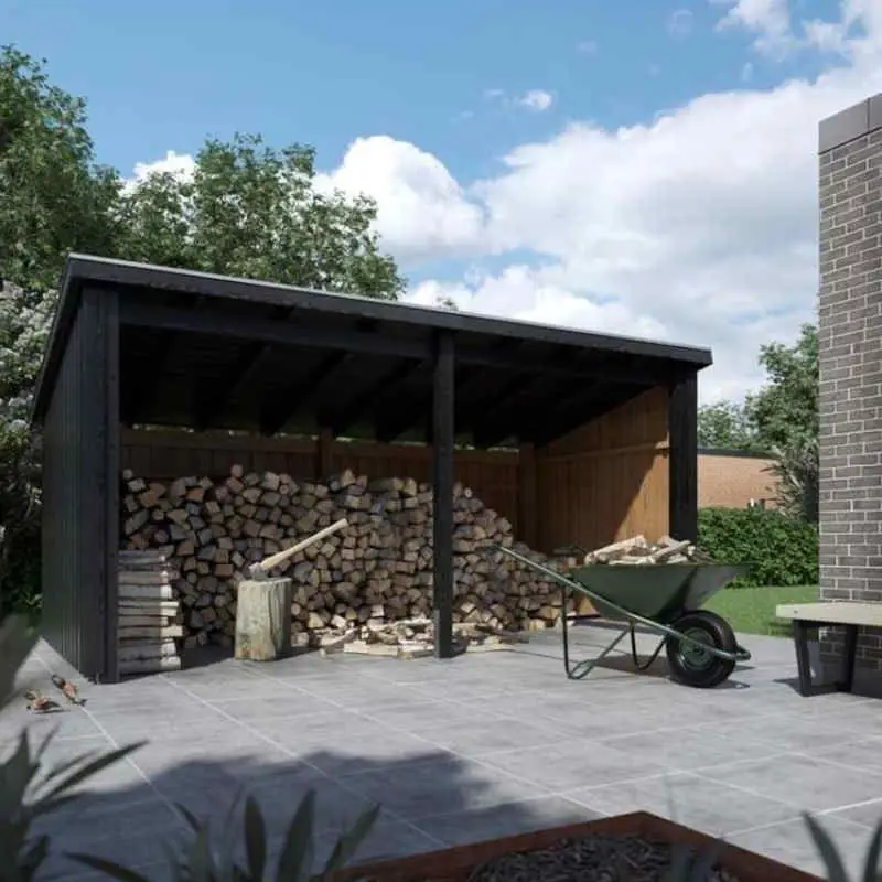 Hoge Kwaliteit Multi tuinhuis open 9,5 m2 onbehandeld 218 x 432 x 220 cm - Type A