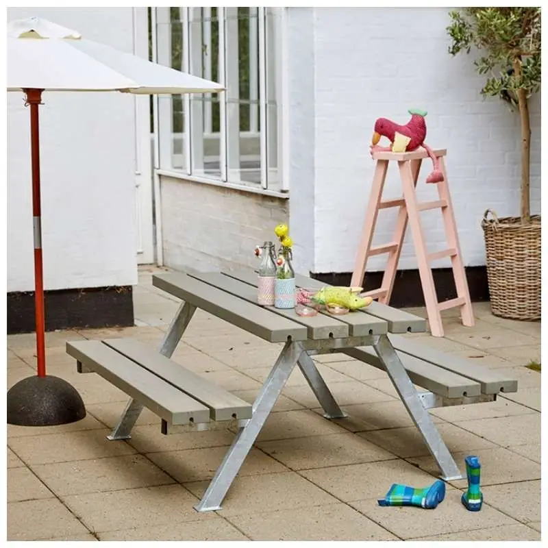 Express Levering Kinderpicknicktafel vuren gegrond grijsbruin - Alpha 118 x 177 x 57 cm