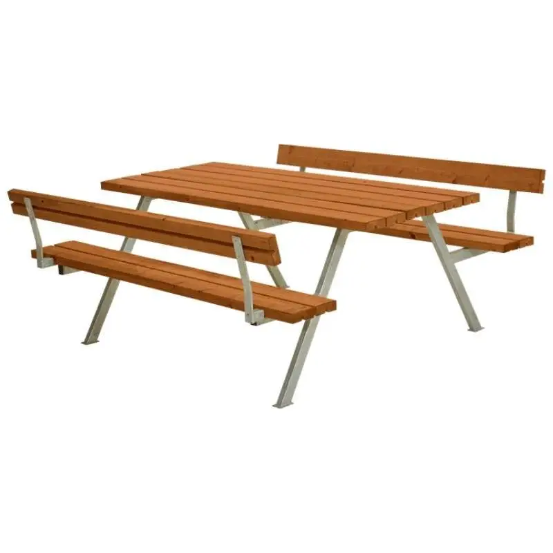 Alleen Vandaag Picknicktafel vuren gegrond teak - Alpha 2 rugleuning 185 x 177 x 76 cm