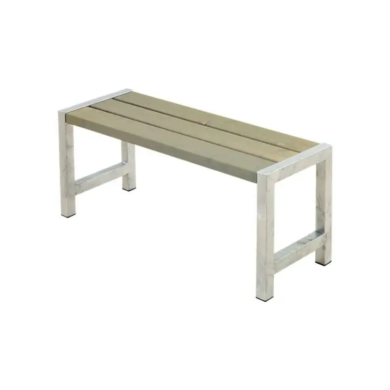 Betaalbaar Tuinbank vuren Café - Hout & Staal gegrond grijsbruin - 38 x 127 x 45 cm