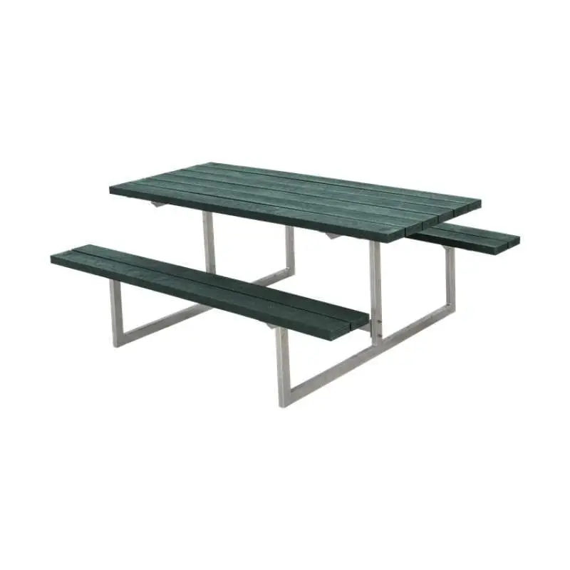 Picknicktafel gerecycled kunststof - Basic - groen - 160 x 177 x 73 cm Gecertificeerd