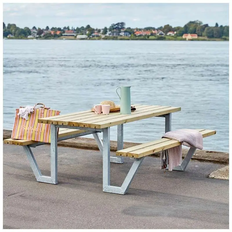 Betaalbaar Picknicktafel vuren geimpregneerd - Wega 161 x 177 x 73 cm