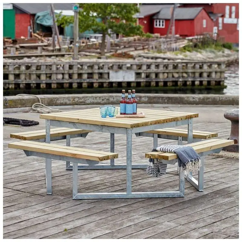 Picknicktafel vuren geimpregneerd - Twist vierkant 204 x 204 x 73 cm Betrouwbaar