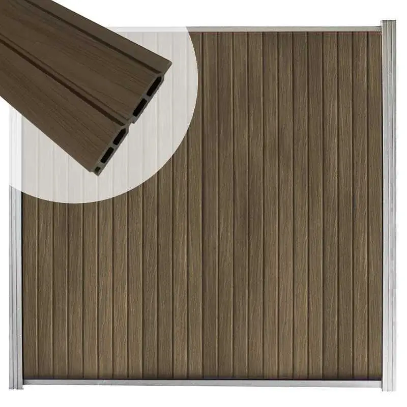 Zelfbouw schutting verticaal Modular Rhombus Ipé met blank alu accessoires (170x180 cm) Premium