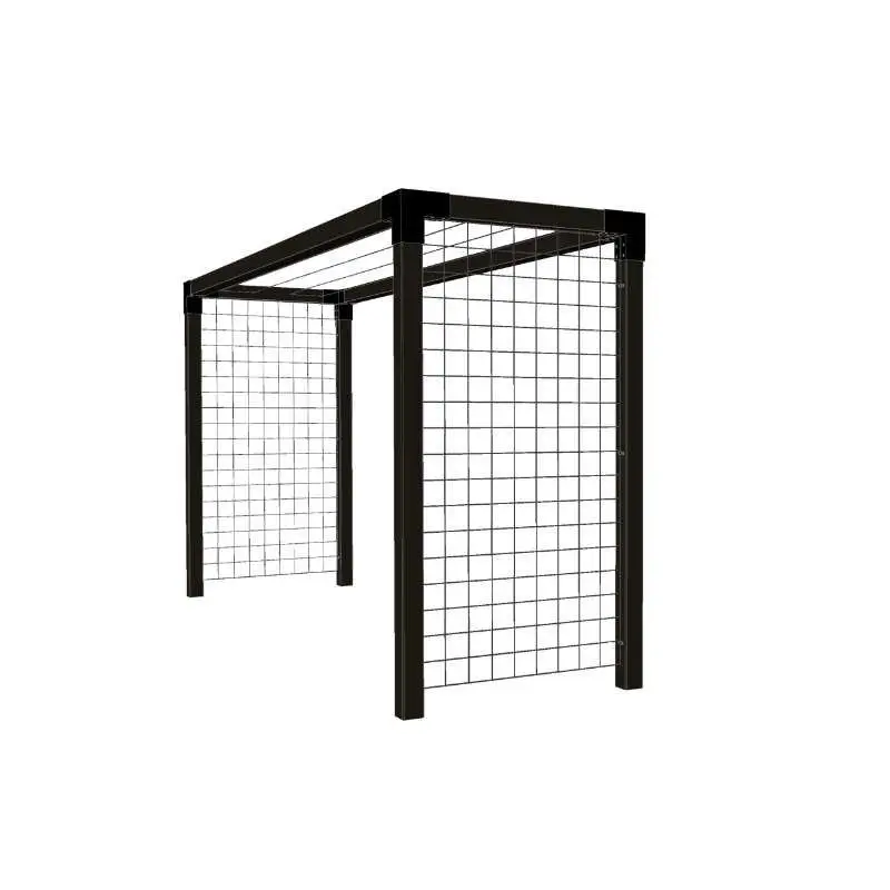 Actieprijs Droogrek hout en staal met gaaspanelen 369 x 108 x 199 cm
