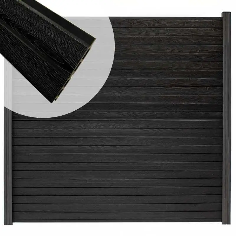Shop Nu Zelfbouw schutting composiet Modular Rhombus Zwart met alu accessoires (180 x 180 cm)
